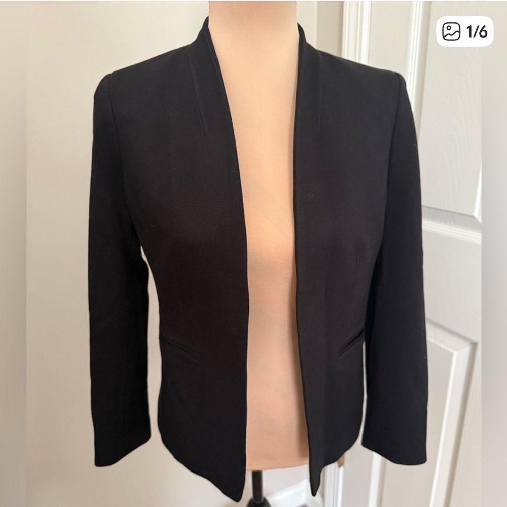 Black Open Front Blazer